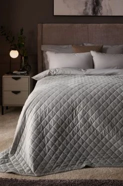 Next Hamilton Velvet Quilted Bedspread