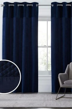 Next Velvet Quilted Hamilton Top Panel Curtains