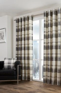 Fusion Balmoral Check Eyelet Curtains