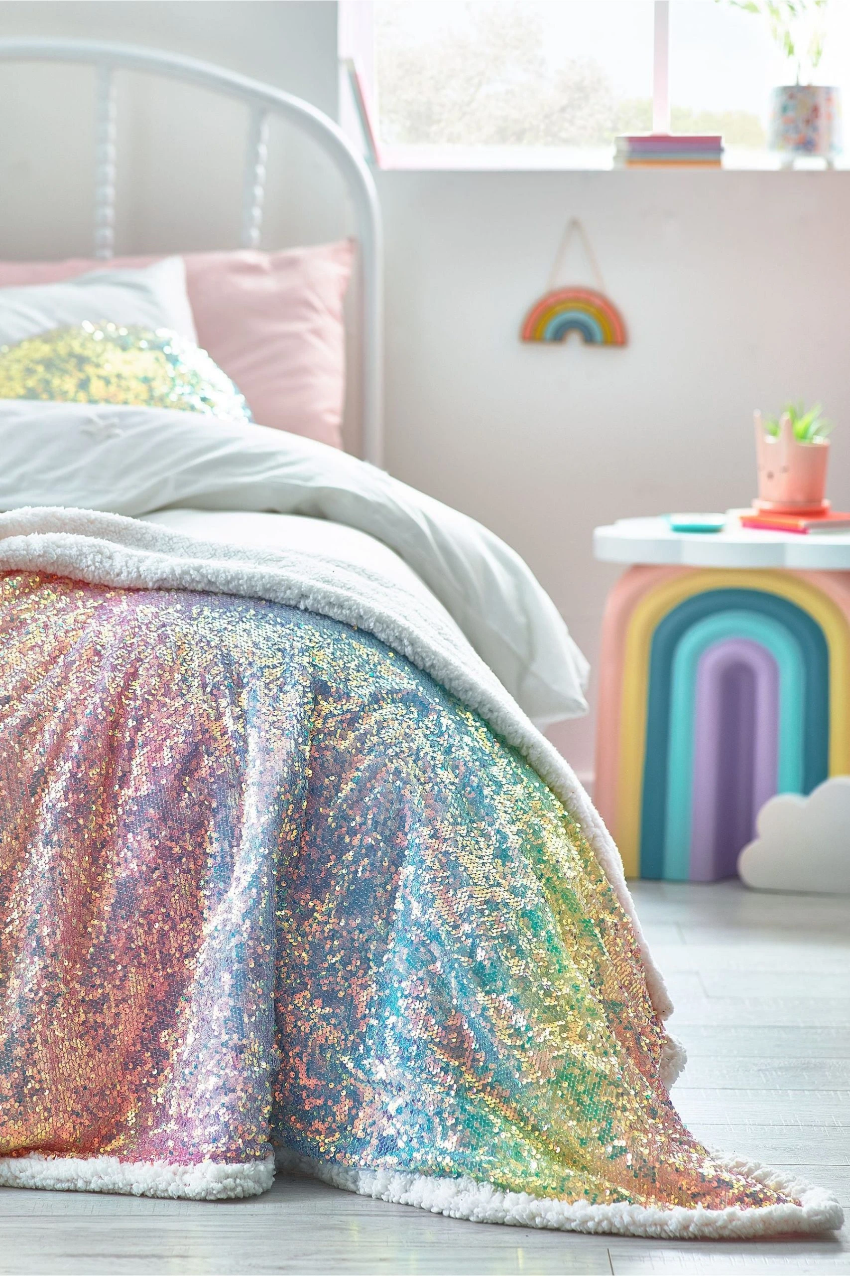 Rainbow Ombre Sequin Fleece Throw Next Rainbow Ombre Sequin Fleece Throw -Louis De Poortere Shop 304 333s scaled