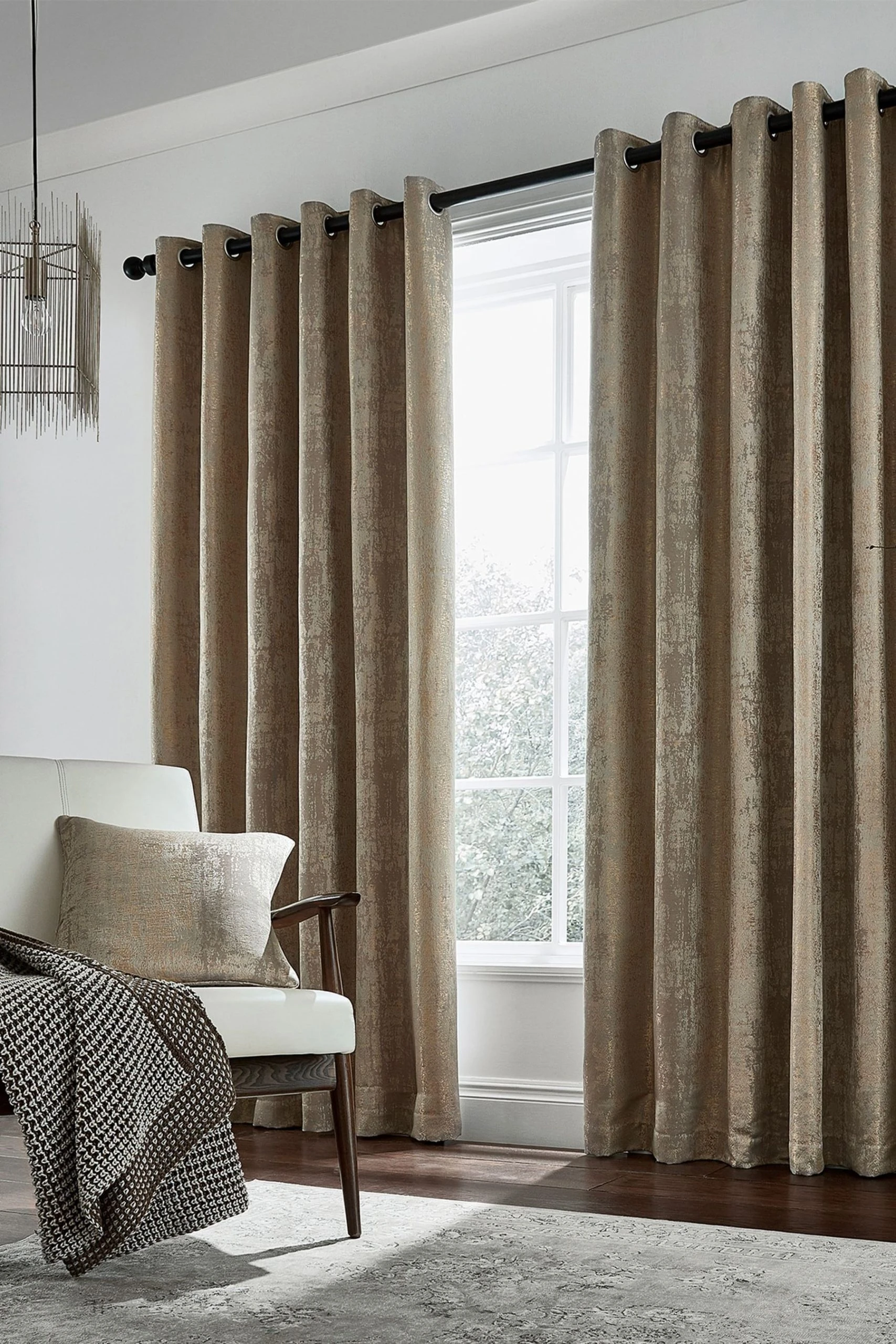 Helena Springfield Metallic Roma Lined Eyelet Curtains 3 Helena Springfield Metallic Roma Lined Eyelet Curtains