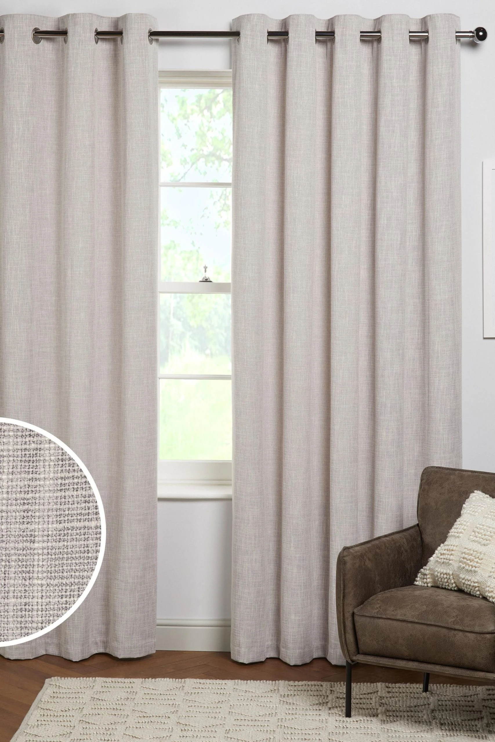 Fine Bouclé Eyelet Lined Curtains Next Fine Bouclé Eyelet Lined Curtains -Louis De Poortere Shop 400 852s scaled