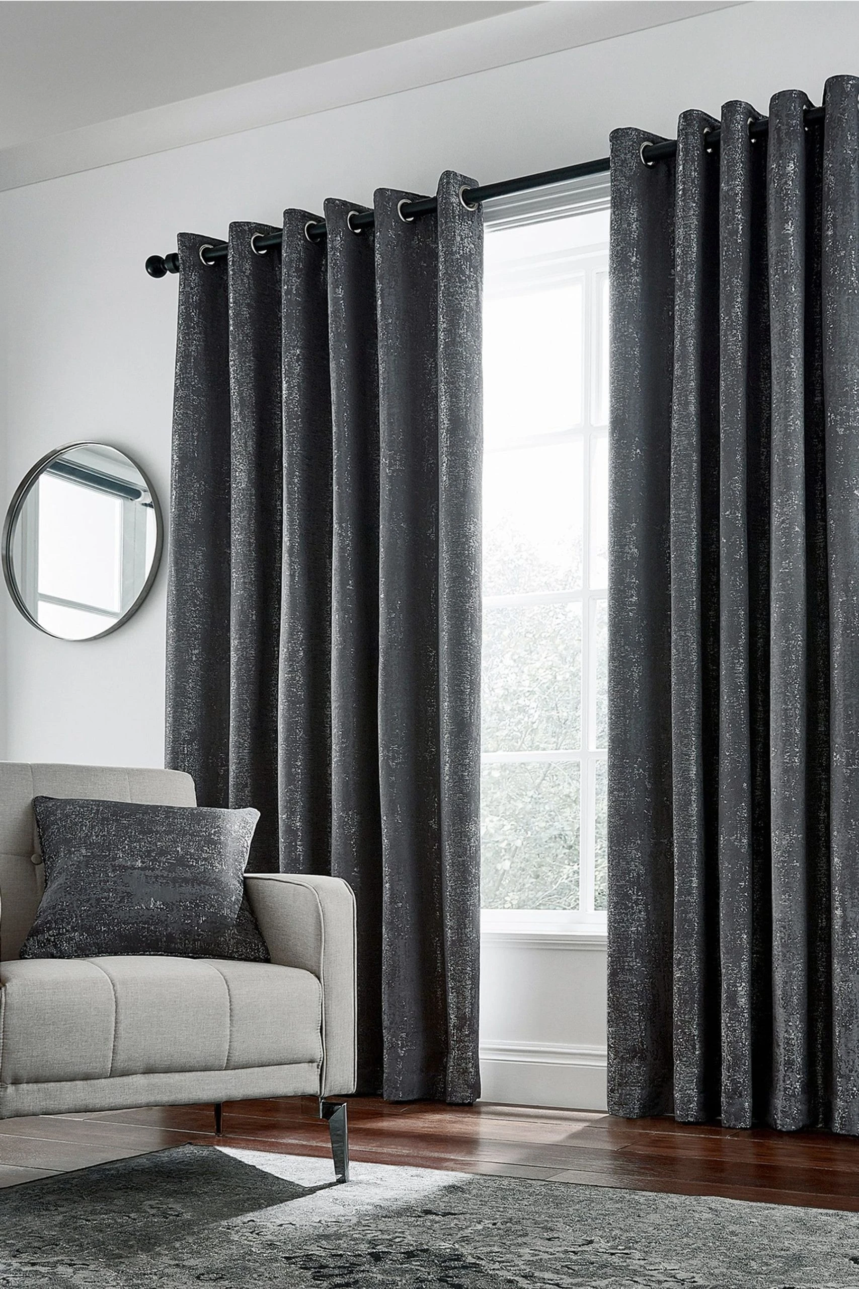Helena Springfield Metallic Roma Lined Eyelet Curtains 3 Helena Springfield Metallic Roma Lined Eyelet Curtains