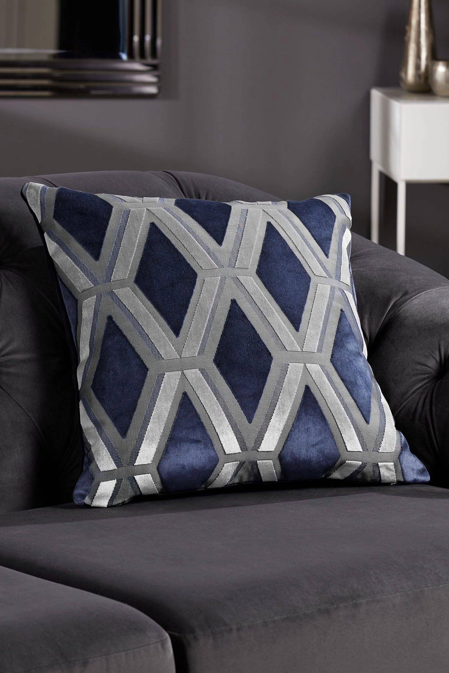 Next Collection Luxe Geometric Velvet Cushion 3 Next Collection Luxe Geometric Velvet Cushion