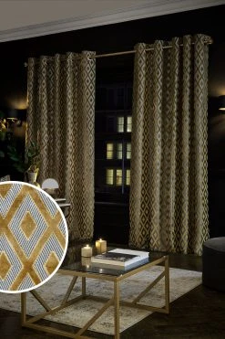 Next Collection Luxe Heavyweight Diamond Geometric Eyelet Curtains 8 Next Collection Luxe Heavyweight Diamond Geometric Eyelet Curtains -Louis De Poortere Shop 425 602s2