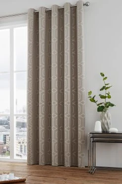 Curtina Camberwell Geo Lined Eyelet Curtains