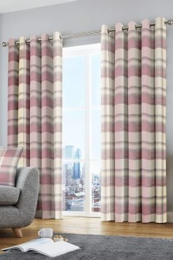 Fusion Balmoral Check Eyelet Curtains