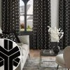 Next Monochrome Geometic Flocked Velvet Eyelet Curtains 2 Next Monochrome Geometic Flocked Velvet Eyelet Curtains -Louis De Poortere Shop 667097s