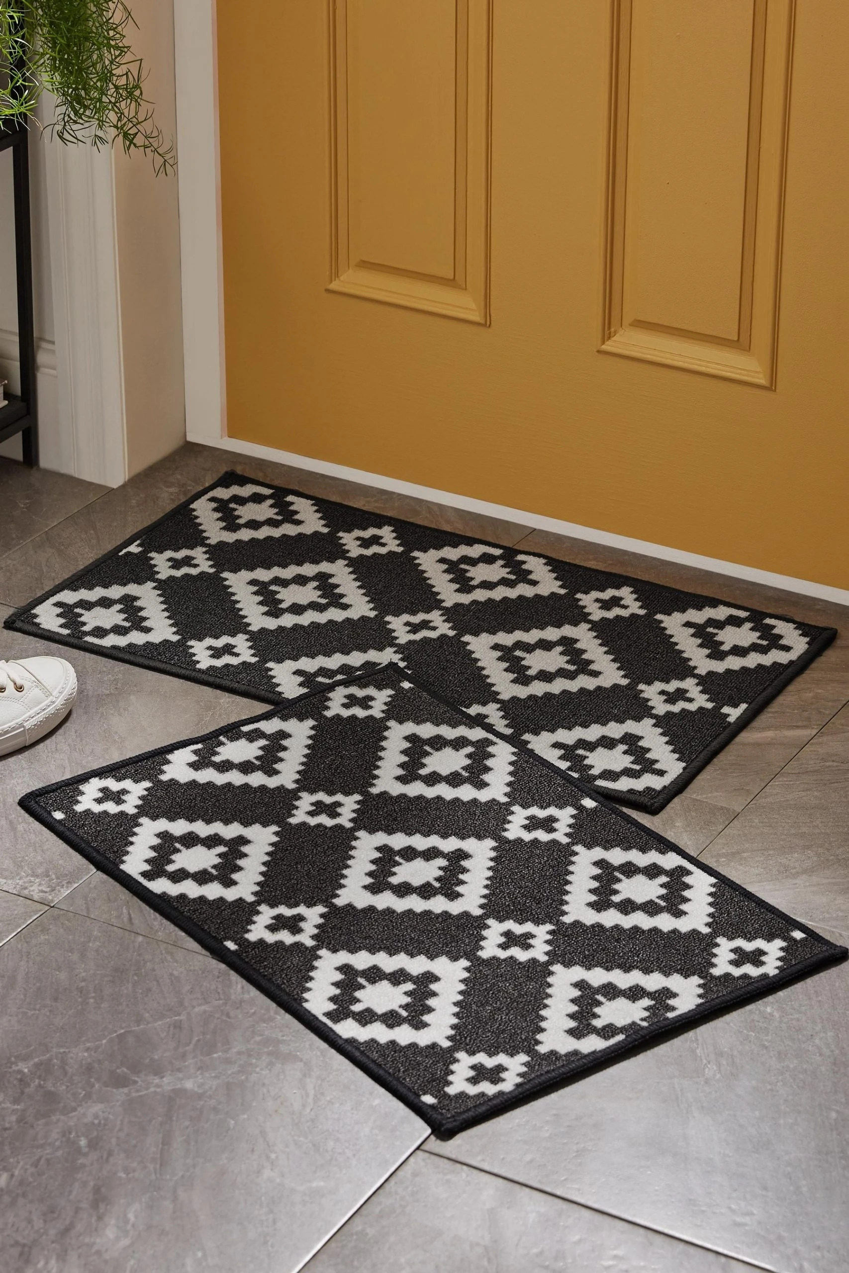 Next 2 Pack Washable Geo Doormat 3 Next 2 Pack Washable Geo Doormat
