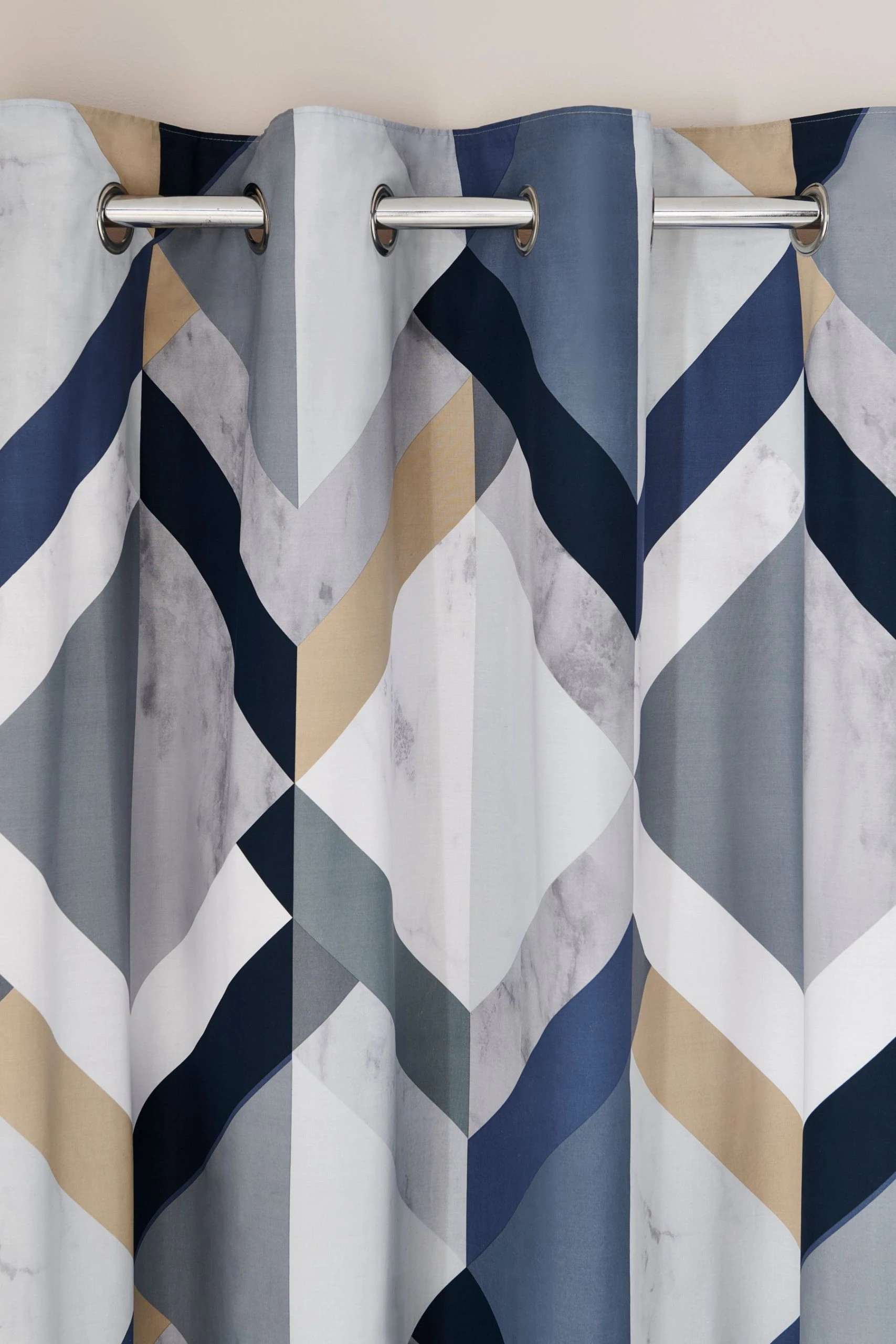 Next Overscale Marble Effect Geometric Blackout Eyelet Curtains 5 Next Overscale Marble Effect Geometric Blackout Eyelet Curtains - Image 3