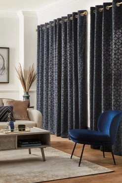 Next Flocked Velvet Geometric Curtains 3 Next Flocked Velvet Geometric Curtains -Louis De Poortere Shop 914 067s2