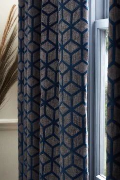 Next Flocked Velvet Geometric Curtains 4 Next Flocked Velvet Geometric Curtains -Louis De Poortere Shop 914 067s3