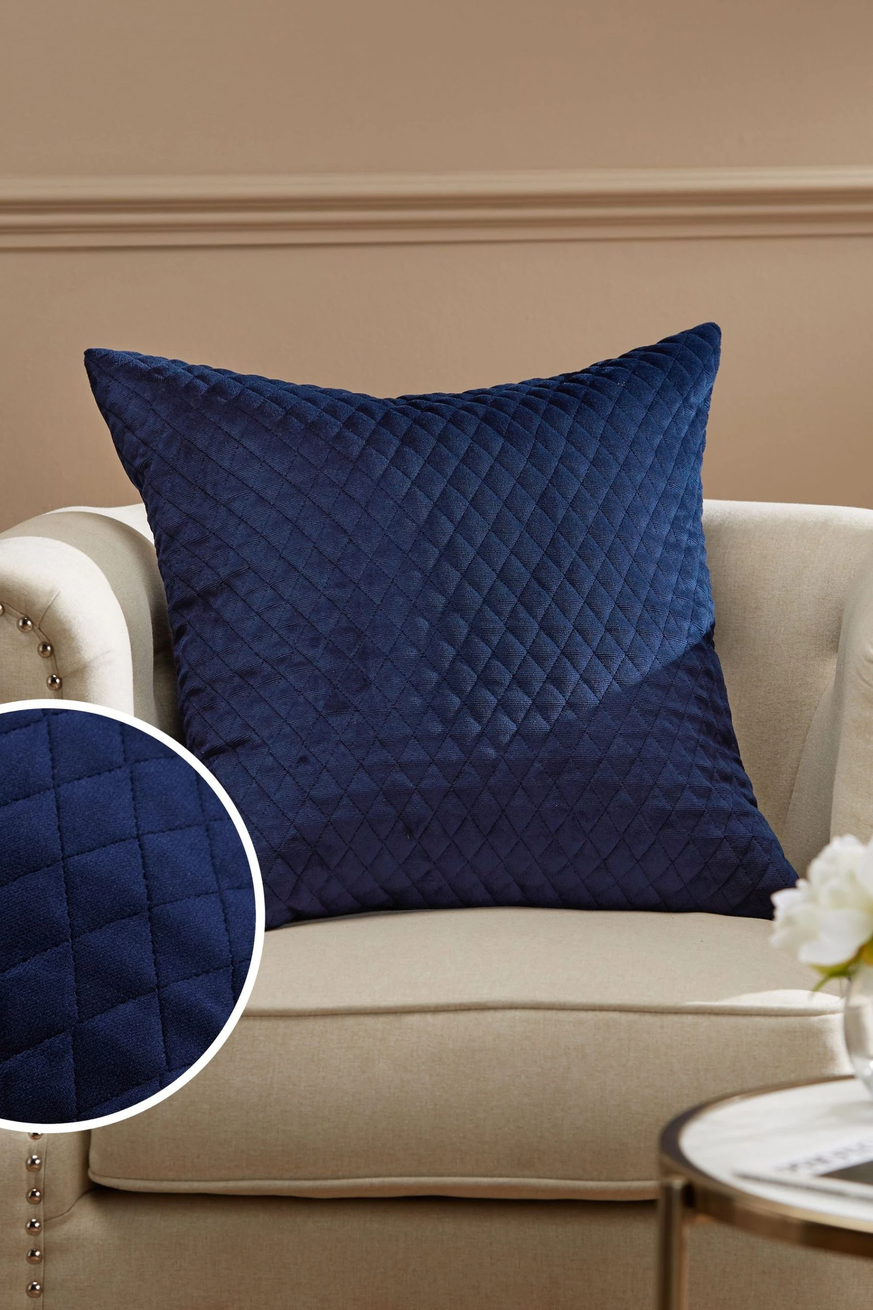 Next Velvet Quilted Hamilton Cushion 3 Next Velvet Quilted Hamilton Cushion