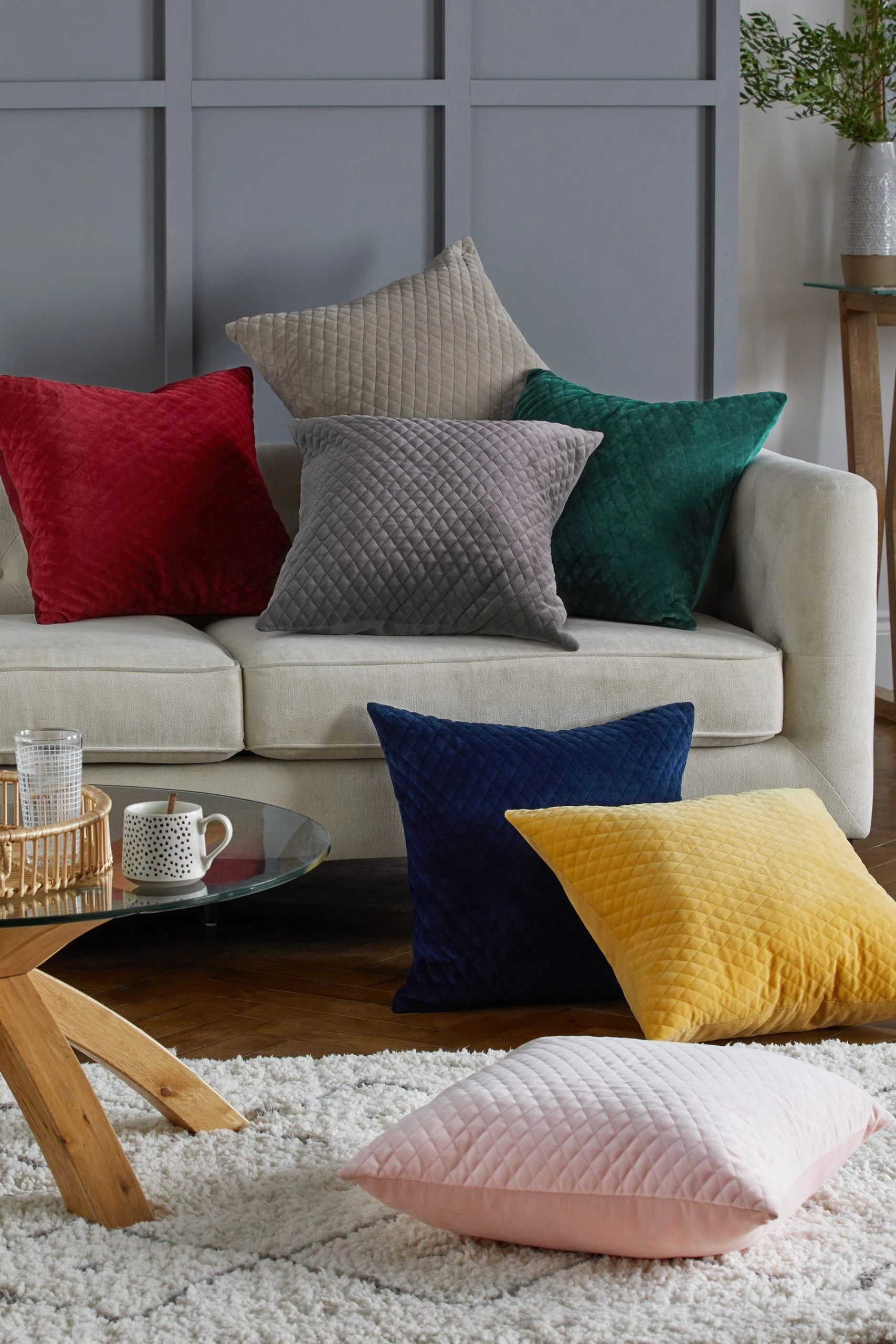 Next Velvet Quilted Hamilton Cushion 6 Next Velvet Quilted Hamilton Cushion - Image 4