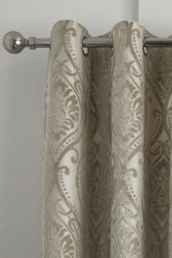 Curtina Chateau Textured Chenille Damask Lined Eyelet Curtains