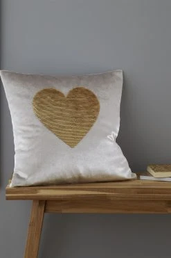 Catherine Lansfield Sequin Heart Cushion