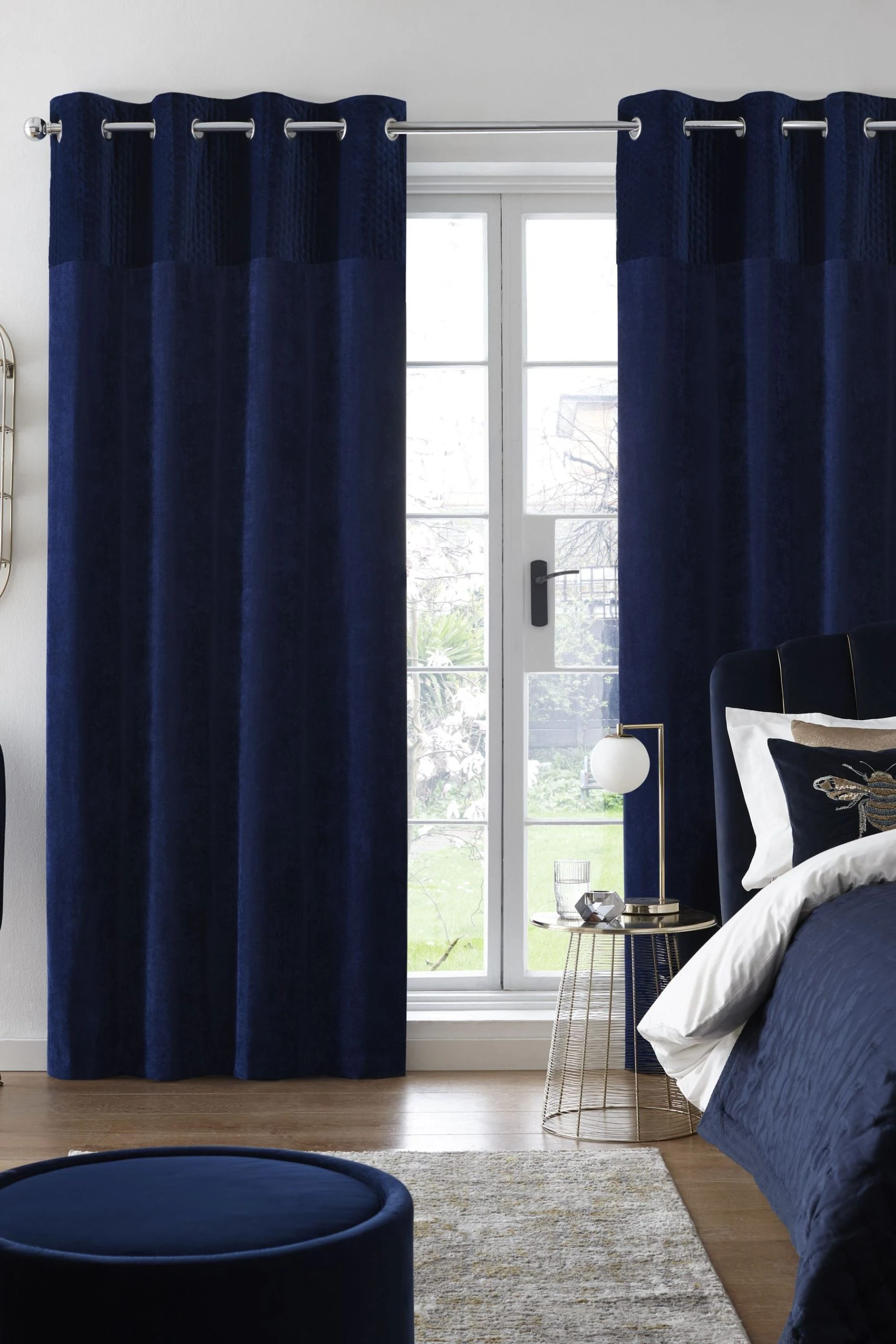 Next Velvet Quilted Hamilton Top Panel Curtains 3 Next Velvet Quilted Hamilton Top Panel Curtains