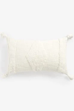 Next Natural White Tufted Geo Oblong Cushion -Louis De Poortere Shop A62 888s3