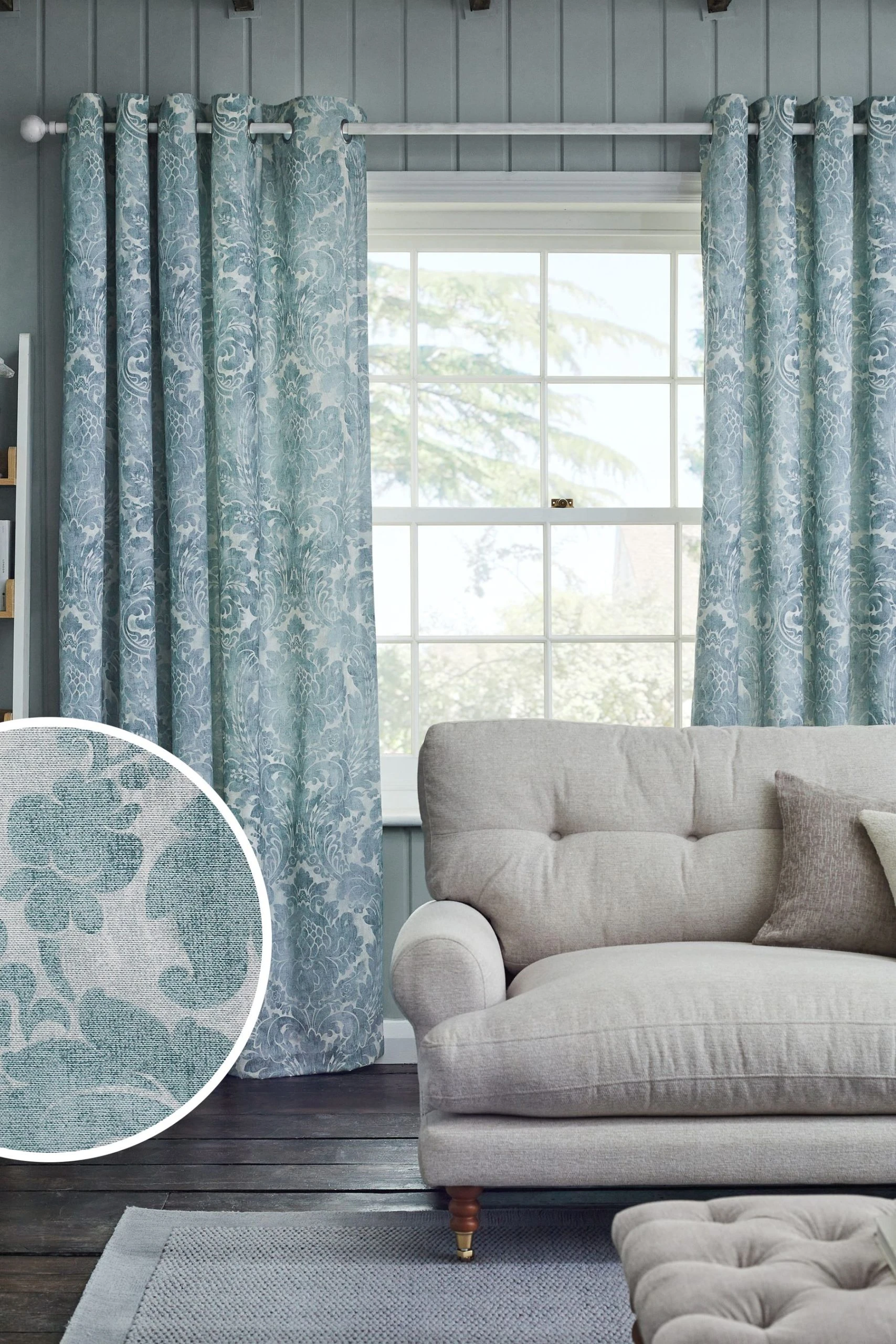 Next Restore Damask Eyelet Curtains 3 Next Restore Damask Eyelet Curtains