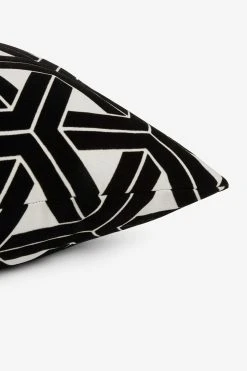 Next Large Monochrome Geometric Flock Cushion -Louis De Poortere Shop C00 783s4