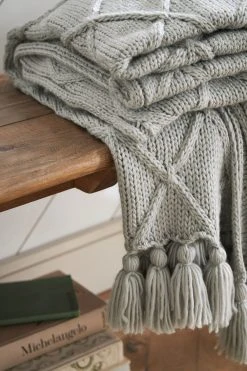 Next Soft Cable Knit Throw -Louis De Poortere Shop C05365s3