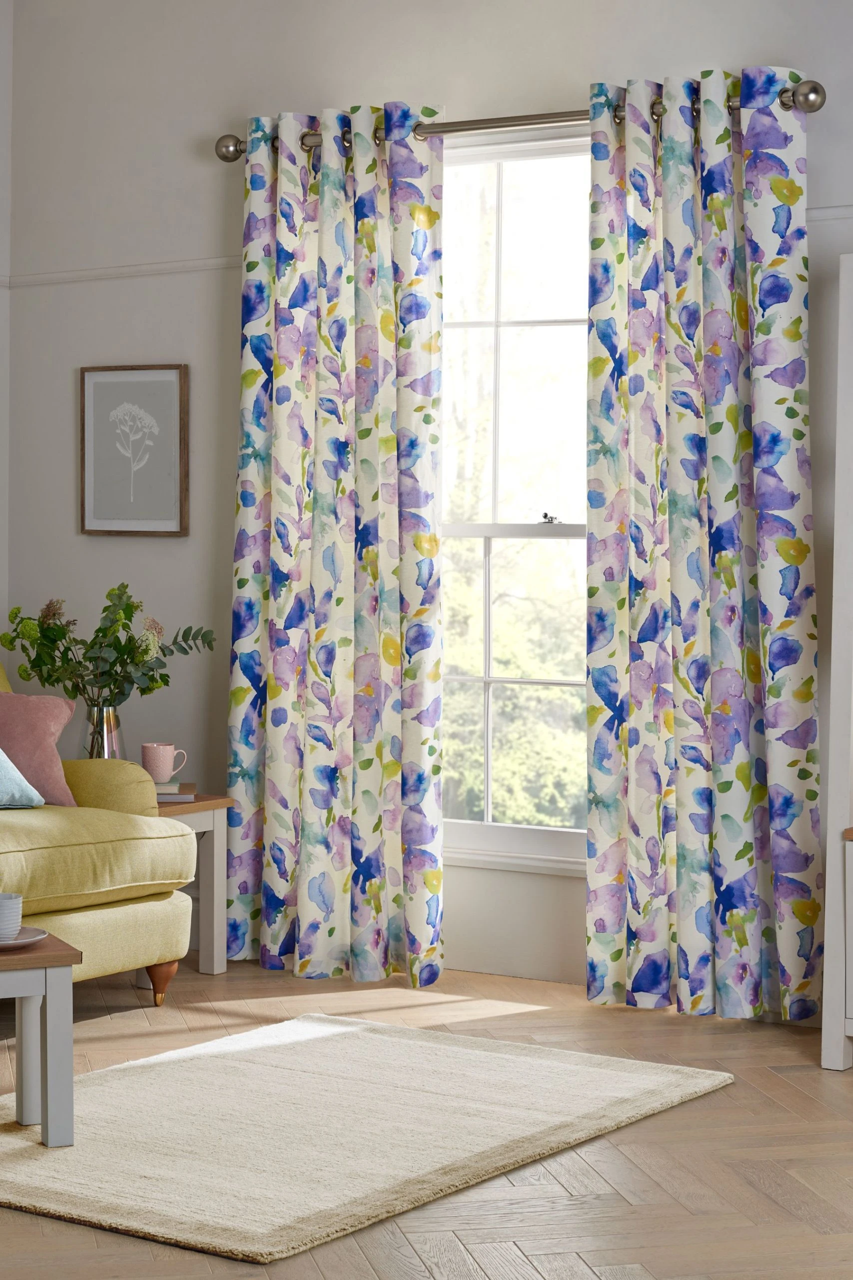 Next Watercolour Floral Curtains 4 Next Watercolour Floral Curtains - Image 2