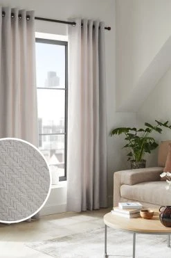 Next Heavyweight Woven Twill Eyelet Curtains