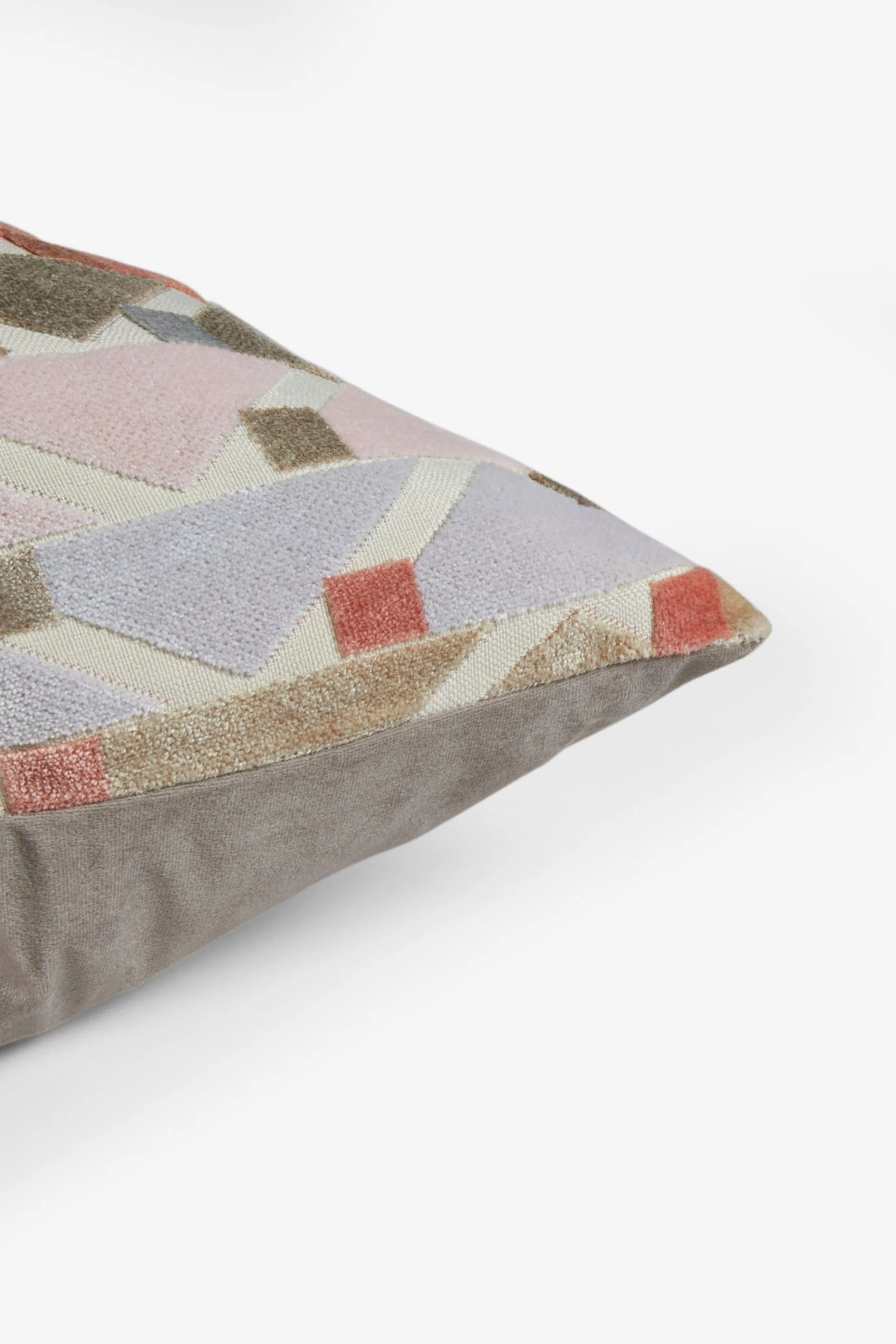 Next Geometric Cut Velvet Cushion 4 Next Geometric Cut Velvet Cushion - Image 2