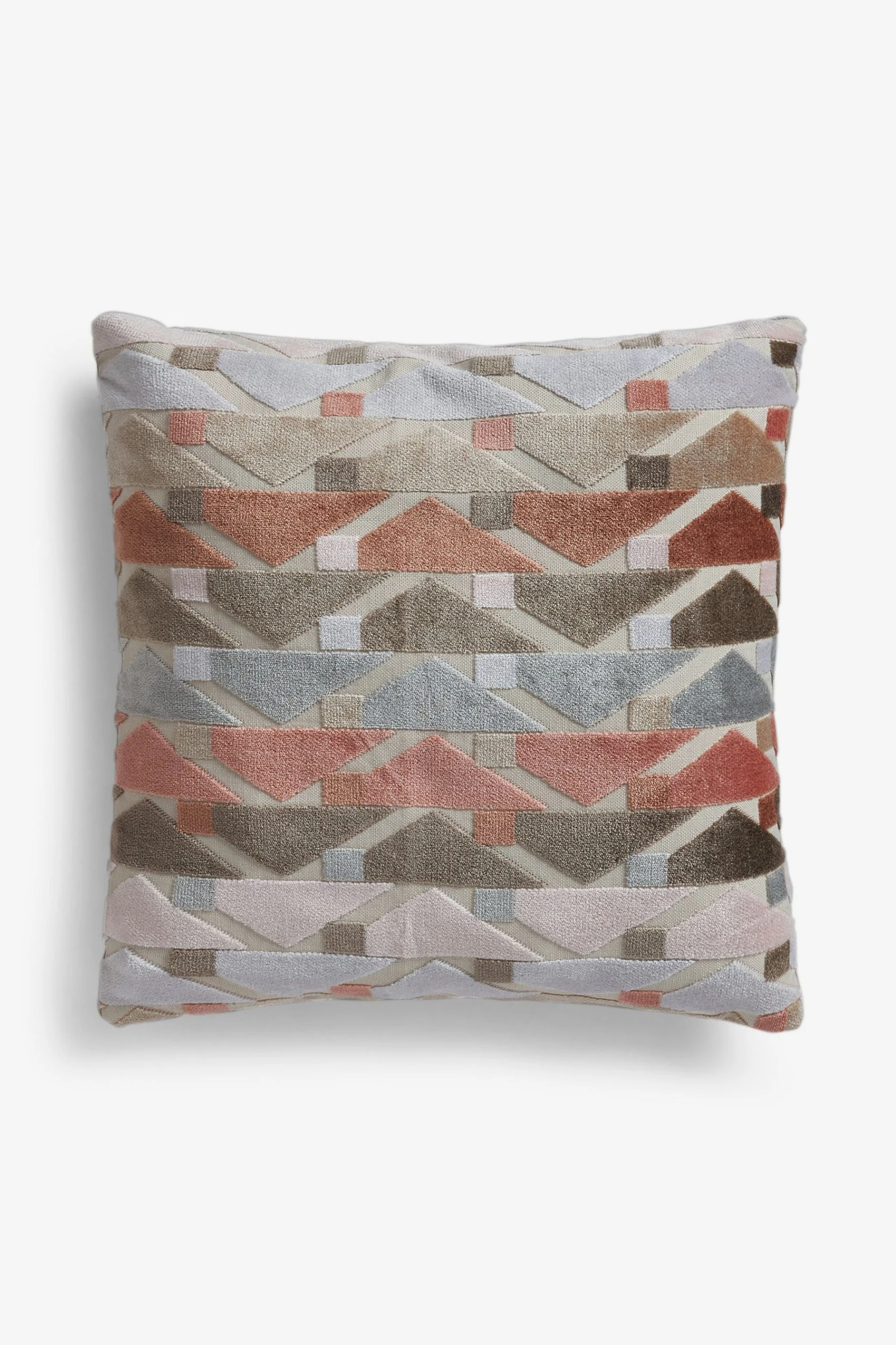 Next Geometric Cut Velvet Cushion 5 Next Geometric Cut Velvet Cushion - Image 3