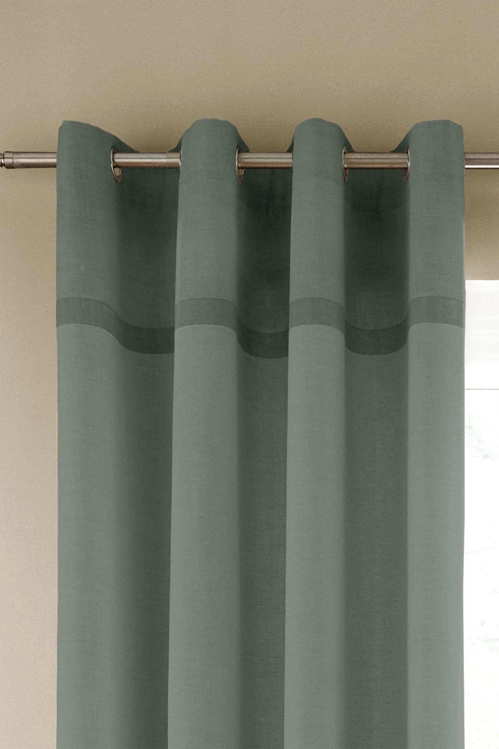 Catherine Lansfield Melville Woven Texture Cotton Eyelet Unlined Curtains 4 Catherine Lansfield Melville Woven Texture Cotton Eyelet Unlined Curtains - Image 2