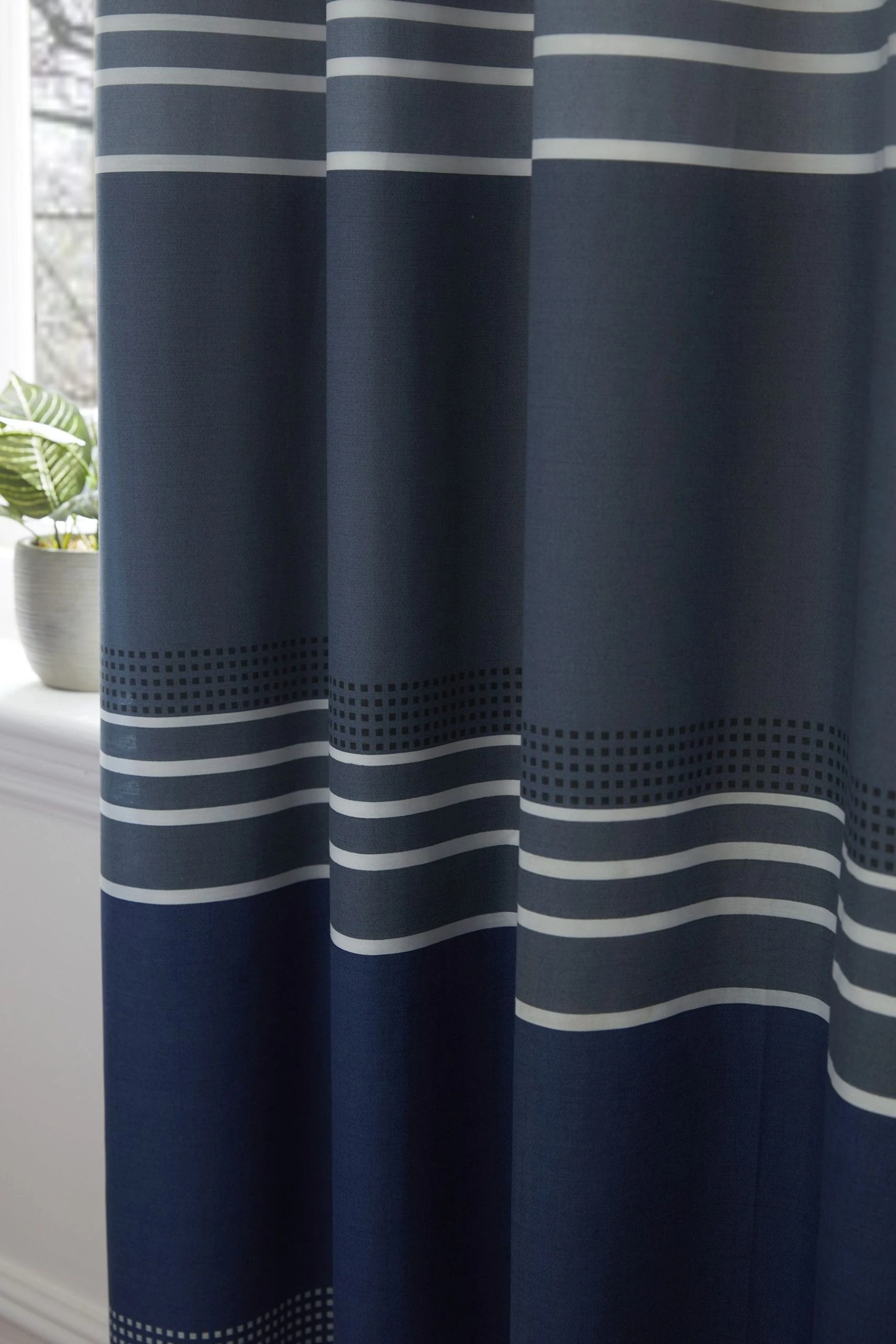 Next Stripe Eyelet Blackout Curtains 5 Next Stripe Eyelet Blackout Curtains - Image 3