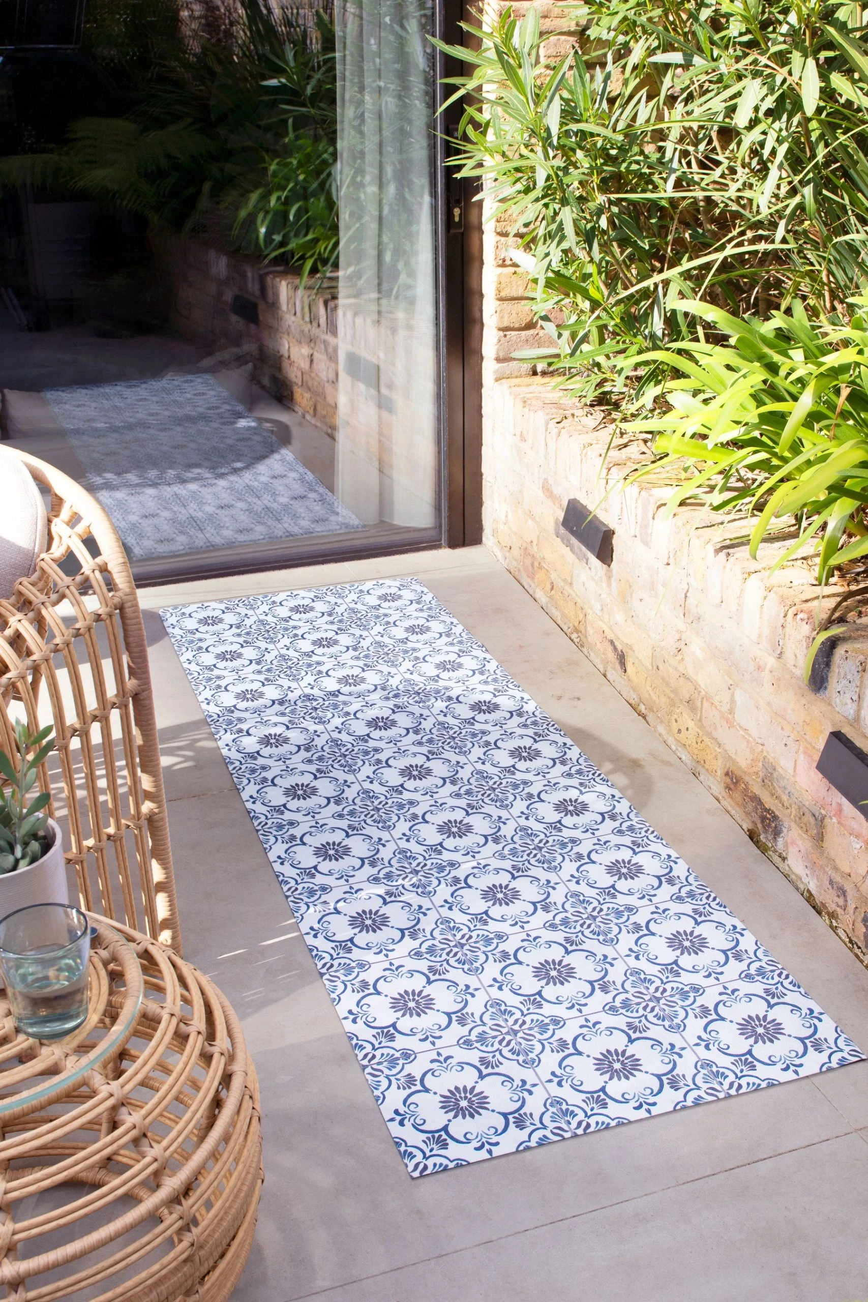 Next Vinyl Tile Pattern Jamila Outdoor/Indoor Runner 4 Next Vinyl Tile Pattern Jamila Outdoor/Indoor Runner - Image 2