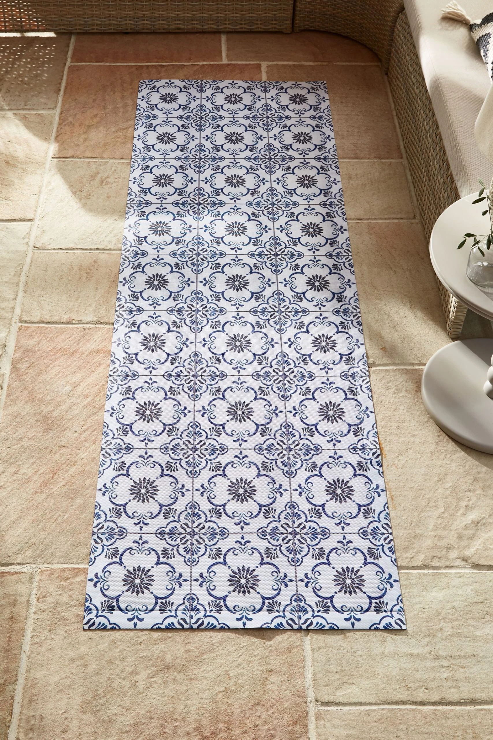 Next Vinyl Tile Pattern Jamila Outdoor/Indoor Runner 5 Next Vinyl Tile Pattern Jamila Outdoor/Indoor Runner - Image 3