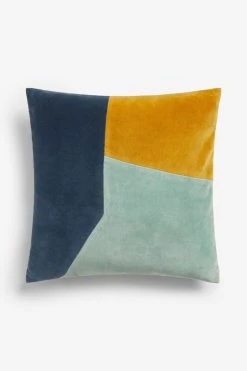 Next Velvet Retro Colourblock Cushion -Louis De Poortere Shop C91 767s3
