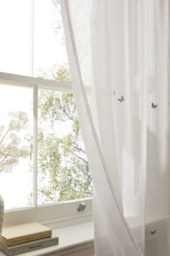 Next Butterfly Embroidered Voile Sheer Panel Curtain -Louis De Poortere Shop C97695s3