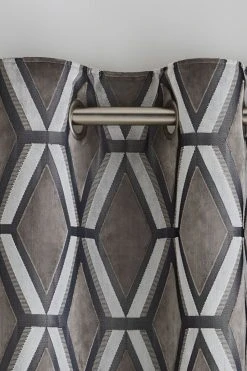 Next Collection Luxe Heavyweight Geometric Cut Velvet Curtains -Louis De Poortere Shop C99781s4