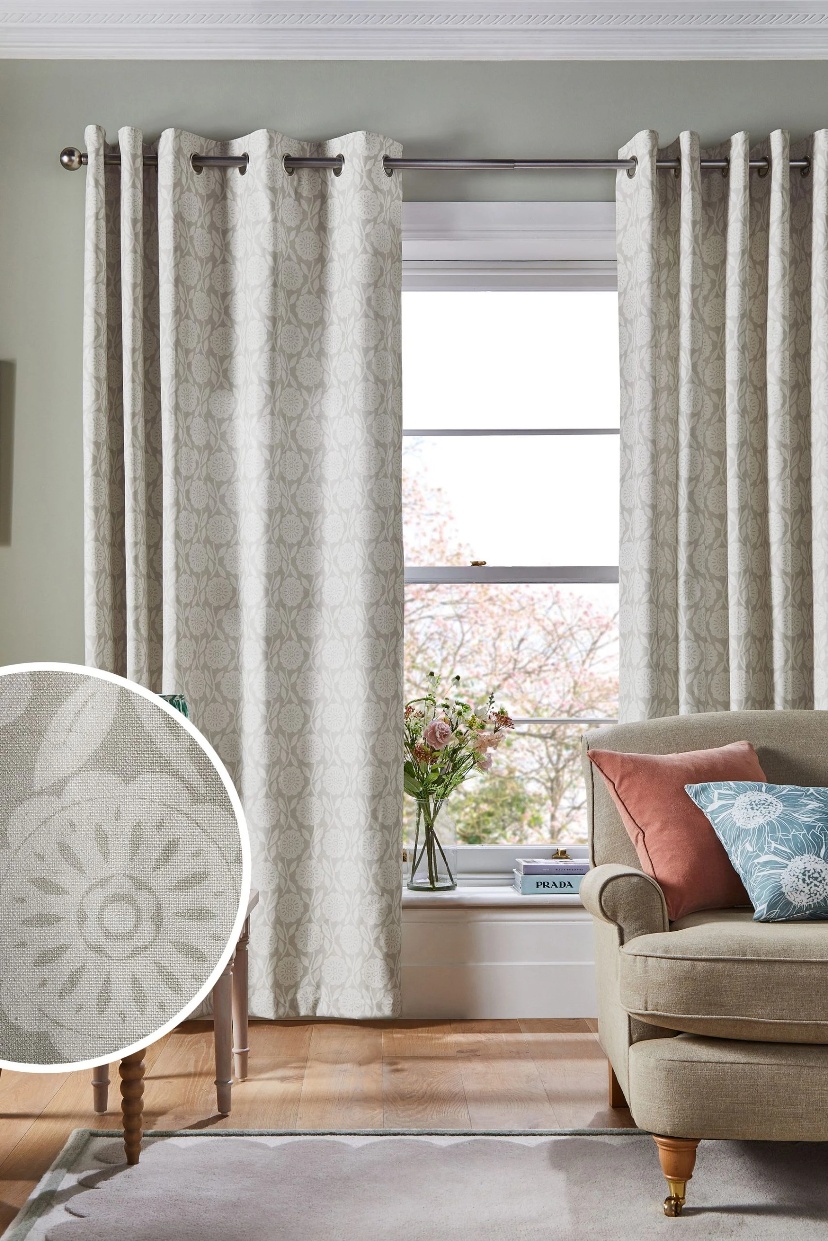 Medley Floral Eyelet Curtains Next Medley Floral Eyelet Curtains -Louis De Poortere Shop D04386s scaled