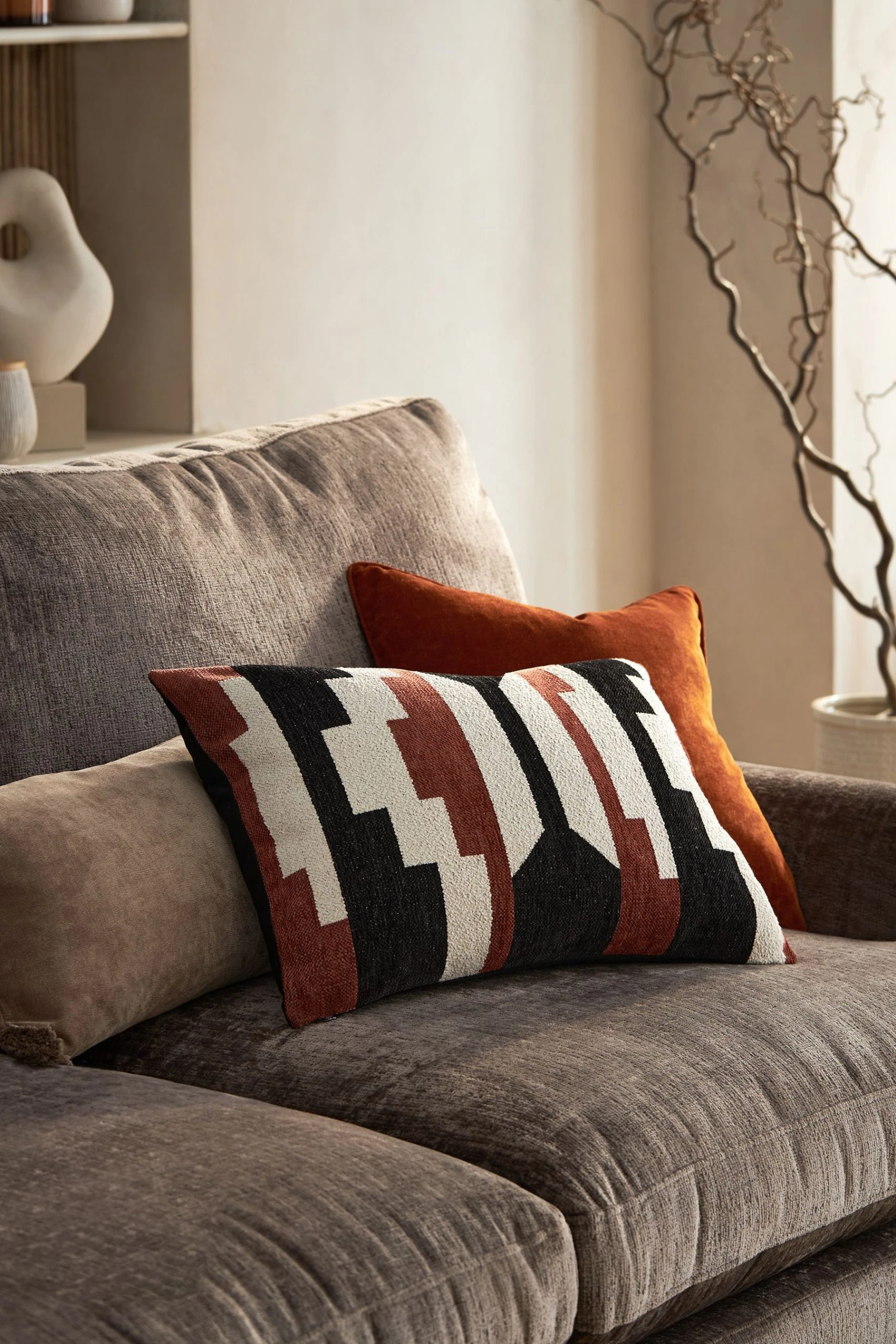 Next Aztec Geo Textured Cushion 3 Next Aztec Geo Textured Cushion