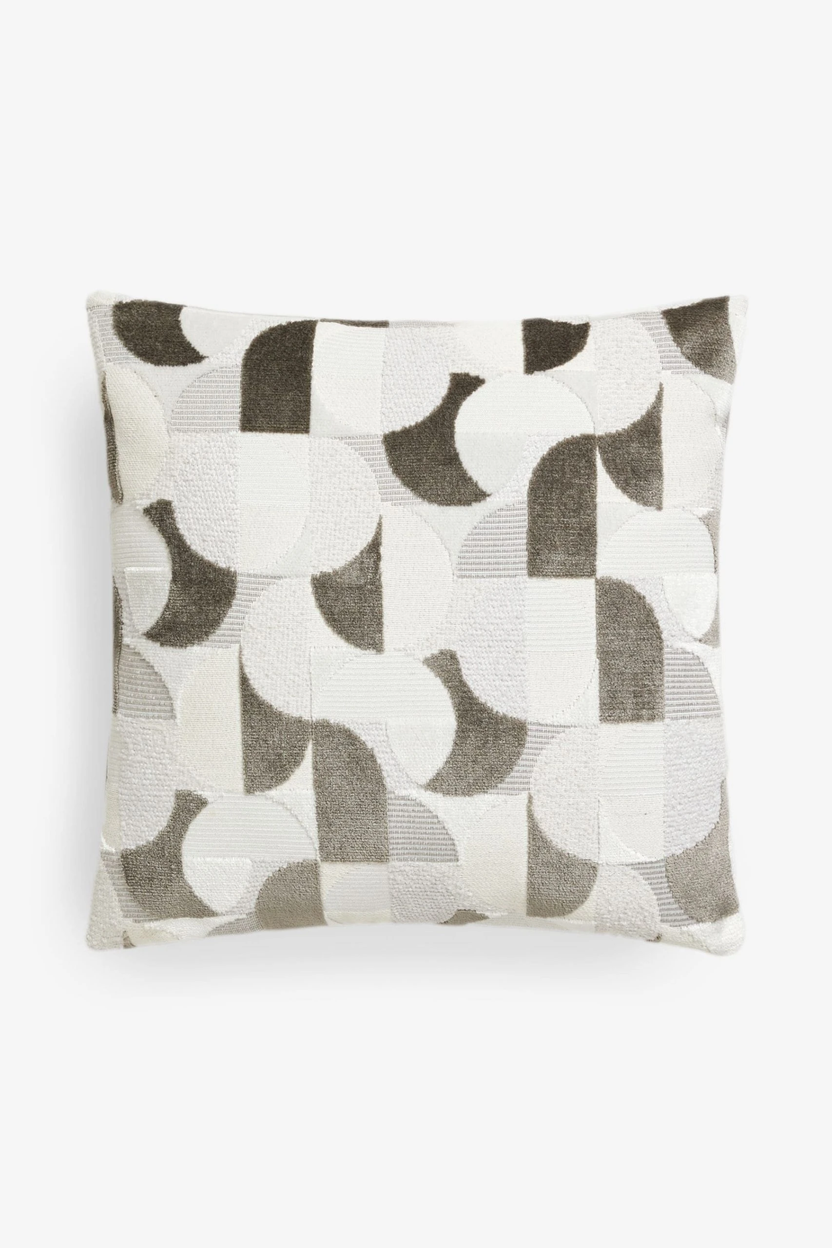 Next Cut Velvet Circle Geo Square Cushion 4 Next Cut Velvet Circle Geo Square Cushion - Image 2