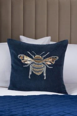 Next Navy Blue Embellished Bee Cushion -Louis De Poortere Shop M41 460s2