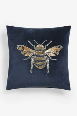 Next Navy Blue Embellished Bee Cushion -Louis De Poortere Shop M41 460s4