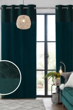 Next Velvet Quilted Hamilton Top Panel Curtains