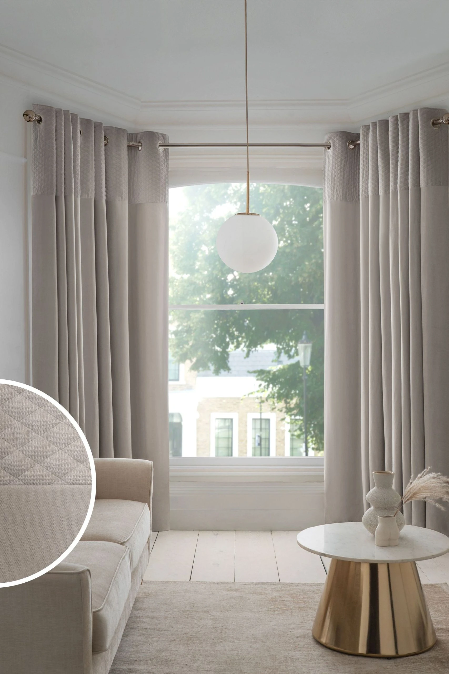 Next Velvet Quilted Hamilton Top Panel Curtains 3 Next Velvet Quilted Hamilton Top Panel Curtains