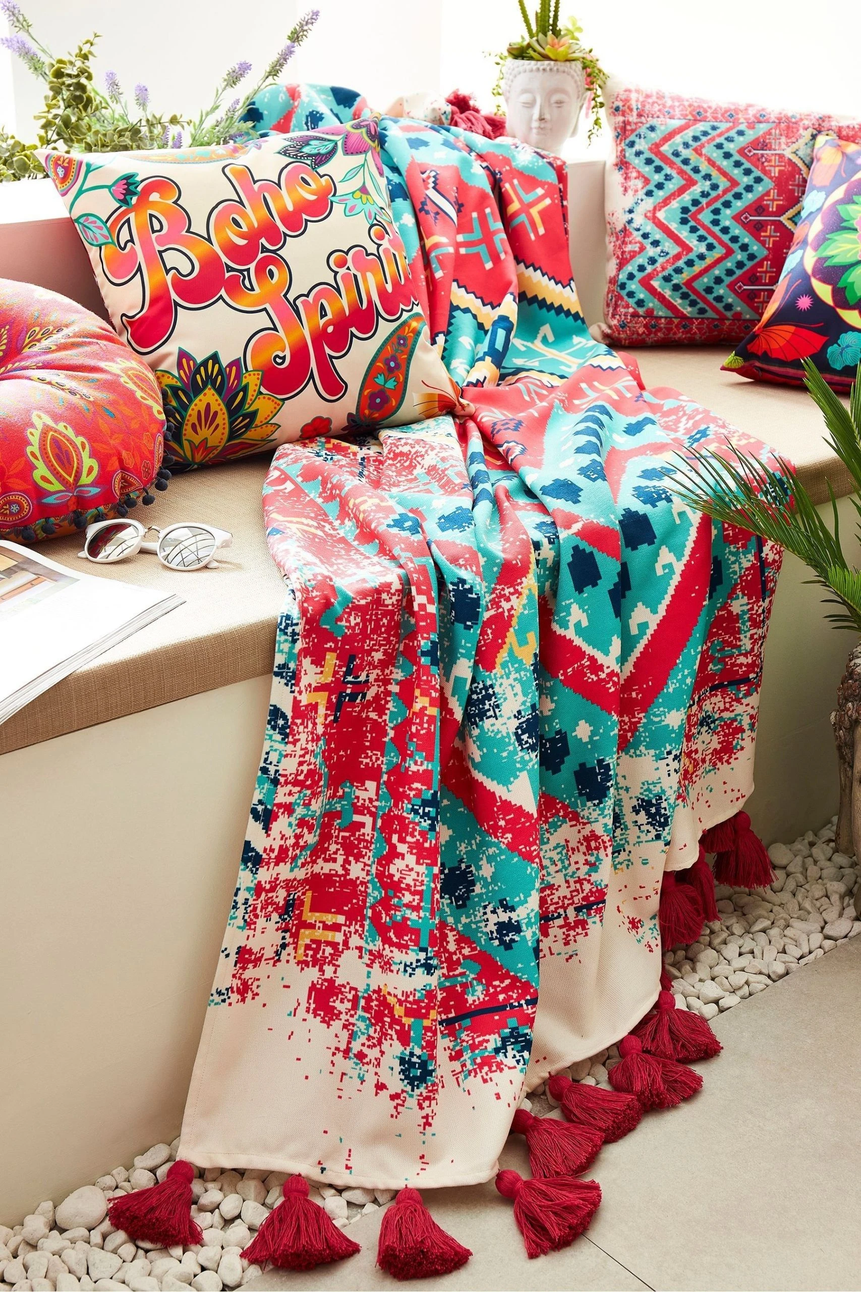 Joe Browns Boho Outdoor Tassel Trim Throw 4 Joe Browns Boho Outdoor Tassel Trim Throw - Image 2