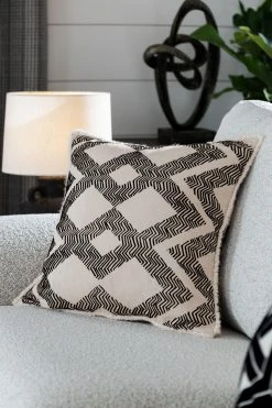 Next Mono Flock Aztec Geo Large Cushion -Louis De Poortere Shop T07 299s2