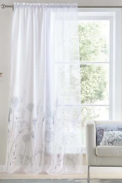 Catherine Lansfield Meadowsweet Floral Voile Slot Top Sheer Panel Curtains -Louis De Poortere Shop T18744s3