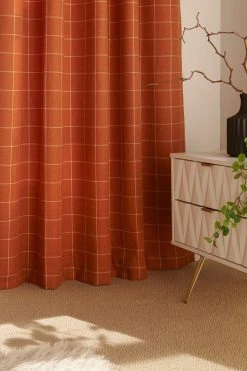 Furn Ellis Windowpane Check Eyelet Curtains Eyelet Curtains -Louis De Poortere Shop T74071s3