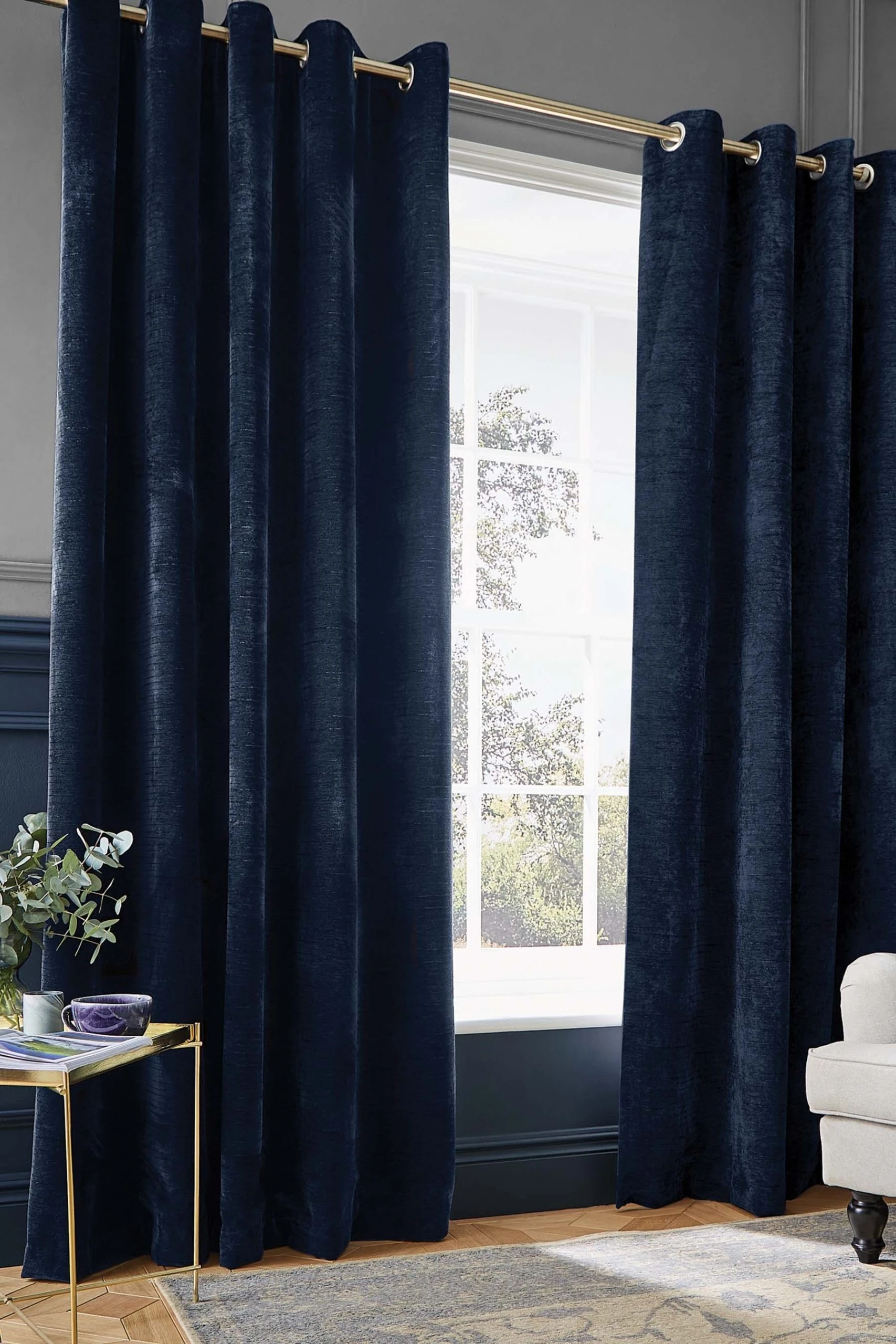 Hyperion Selene Luxury Chenille Weighted Eyelet Curtains 3 Hyperion Selene Luxury Chenille Weighted Eyelet Curtains