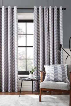 Hyperion Evander Geo Velour Digital Print Eyelet Curtains -Louis De Poortere Shop U03045s4