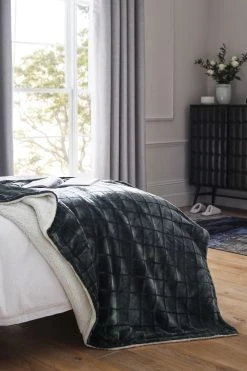 Next Cosy Sherpa Fleece Grid Throw